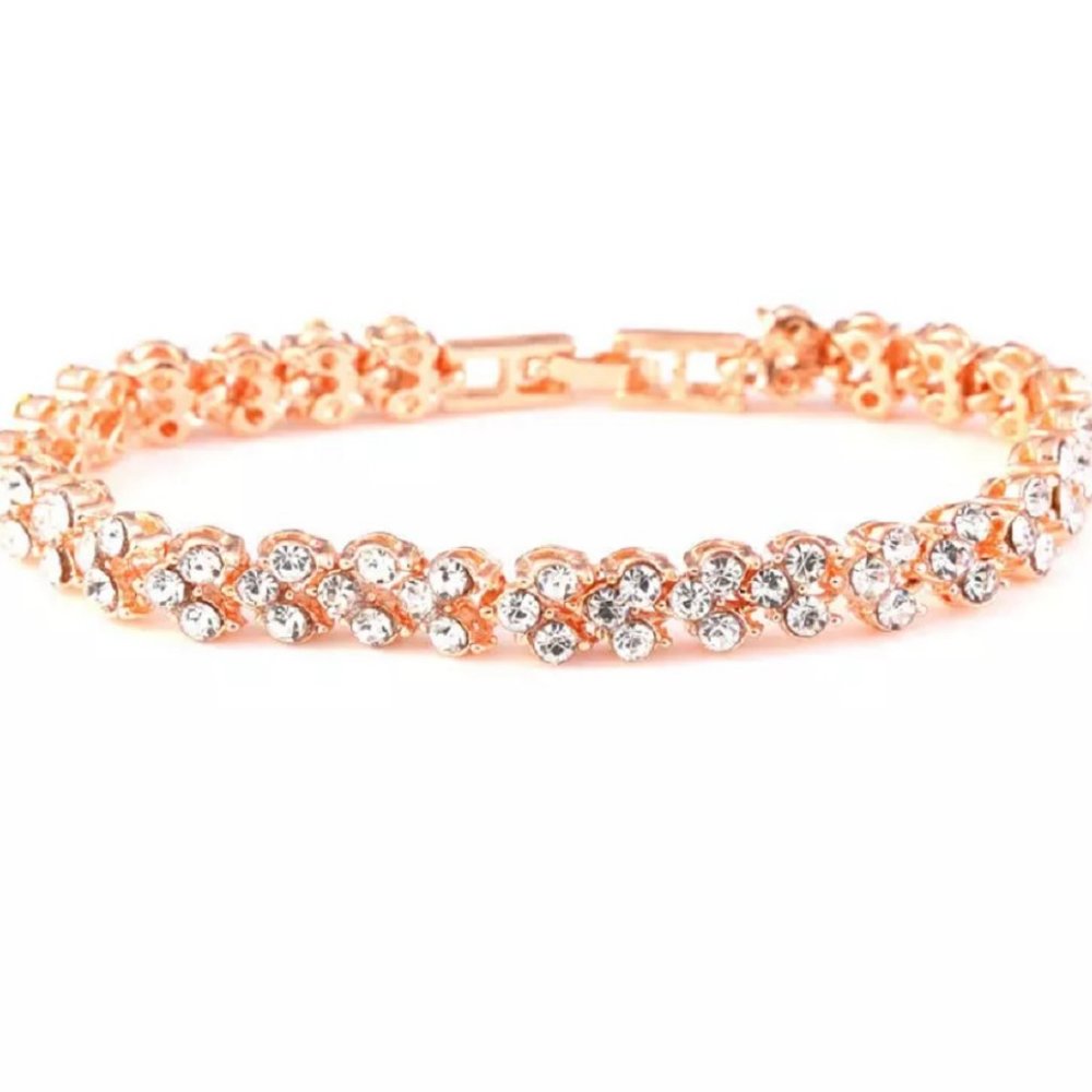 SALE! Classy Fashion Glamour Jewelry Stamped No. 925  Crystal Bracelet - Picture 3 of 5